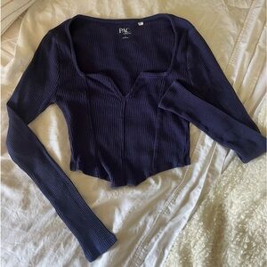 PACSUN navy blue long sleeve top